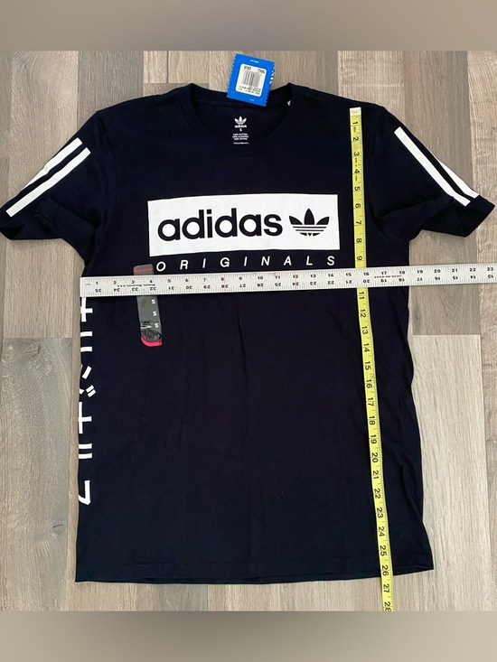 Adidas Originals T-shirt Men's Color Black Size Small Front Logo and Side New - Picture 5 of 10